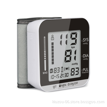 Smart Watch Blood Pressure Monitoring Wrist Sphygmomanometer Digital Blood Pressure Monitor  251A Black and white with voice